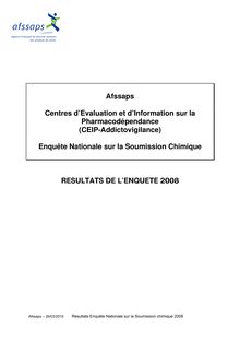 Soumission chimique - Résultats de l enquête 2008
