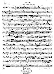 Partition violoncelle (version of partition de viole de gambe), 6 Trios pour 2 violons et viole de gambe, Op.36