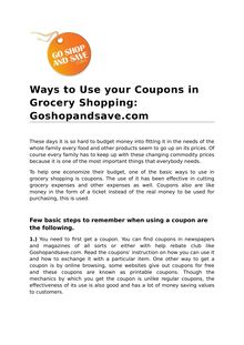 Ways to Use your Coupons in Grocery Shopping - Goshopandsave