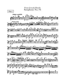Partition flûte 1, 2, Symphony No.94 en G major “Paukenschlag”, Sinfonia No.94, “Surprise”