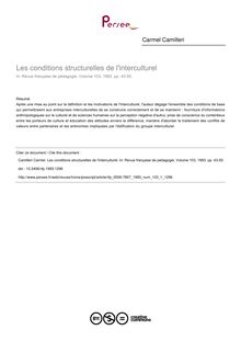 Les conditions structurelles de l interculturel - article ; n°1 ; vol.103, pg 43-50