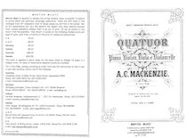 Partition complète et parties, Piano quatuor, Op.11, E♭ major