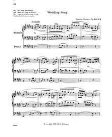 Partition No.1: Wedding Song, 4 Compositions pour orgue, Parker, Horatio