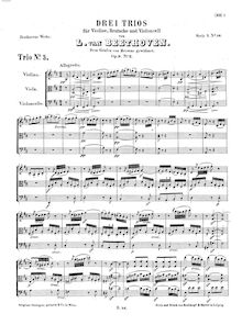 Partition No.2 en D major, 3 corde Trios, Beethoven, Ludwig van