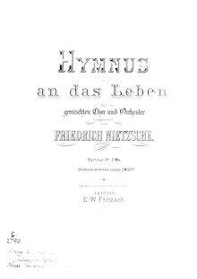 Partition complète (monochrome), Hymnus an das Leben, Nietzsche, Friedrich