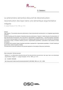 Le phénomène sémantico-discursif de déconstruction-reconstruction des topoï dans une sémantique argumentative intégrée - article ; n°1 ; vol.123, pg 41-51