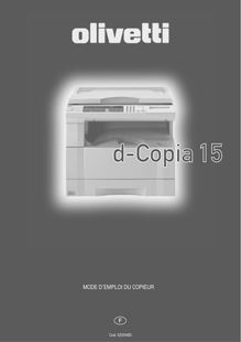 Notice  Photocopieuse Olivetti  d-Copia 15