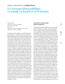 La recomposition politique et sociale en Israël et en Palestine