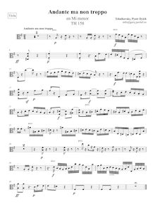 Partition viole de gambe, Andante ma non troppo, E minor, Tchaikovsky, Pyotr