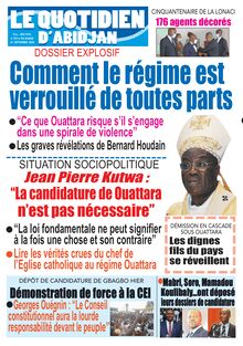 Le Quotidien d’Abidjan n°2916 - du mardi 01 septembre 2020