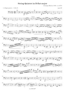 Partition violoncelle 2, corde quintette, Op.99, Quintetto pour [per?] 2 Violini, Viola e 2 Violoncelli, Op.99