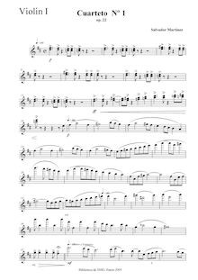 Partition violon 1, corde quatuor No.1, Op.22, "Saravasti"