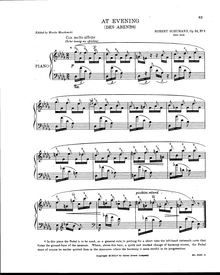 Partition No.1 Des Abends (pour Evening), Fantasiestücke Op.12, Original: Phantasien, Op. 7
