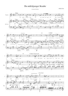 Partition , Du milchjunger Knabe, 5 chansons nach Texten von Gottfried Keller, Op.29