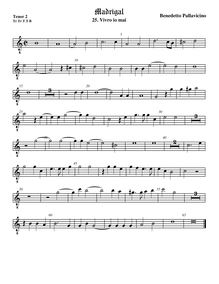 Partition ténor viole de gambe 2, octave aigu clef, Madrigali a 5 voci, Libro 6