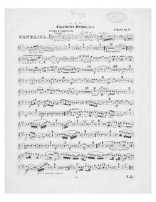 Partition clarinette 1 (A), Fantaisie, Fantaisie pour violoncello avec orchestre ou piano