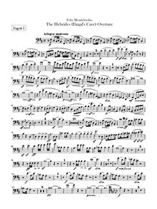 Partition basson 1, 2, pour Hebrides, Op.26, Fingal s CaveLe Ebridi