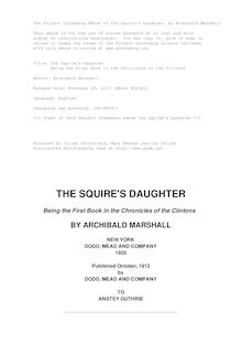 The Squire s Daughter - Being the First Book in the Chronicles of the Clintons