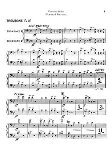 Partition Trombone 1 / 2, 3, Tuba, Norma, Tragedia liricia in due atti