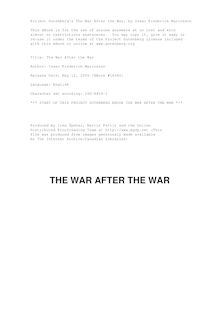 The War After the War