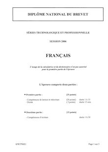 Français 2006 Brevet (filière technologique)