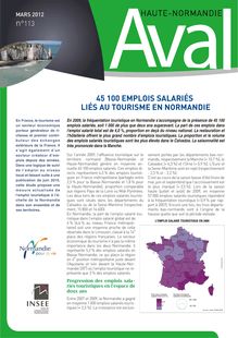 45 100 emplois salariés liés au tourisme en Normandie