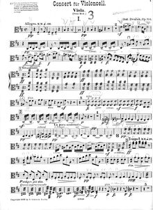 Partition viole de gambe, violoncelle Concerto, Koncert pro violoncello a orchestr