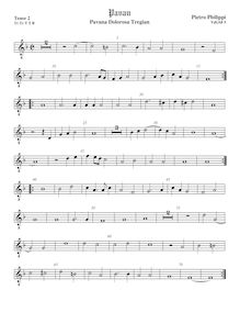 Partition ténor viole de gambe 2, octave aigu clef, Pavana Dolorosa Tregian