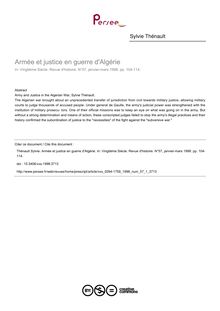 Armée et justice en guerre d Algérie - article ; n°1 ; vol.57, pg 104-114