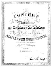 Partition complète, Piano Concerto, Op.137, Dreyschock, Alexander