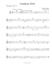 Partition trompette 2, Symphony No.23, F major, Rondeau, Michel