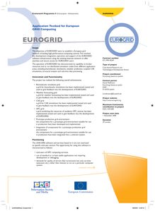 Application testbed for european grid computing