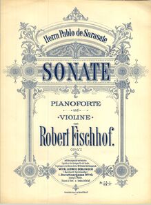 Partition couverture couleur, violon Sonata No.1, Op.47, A major