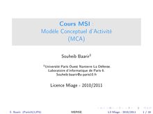 Cours MSI : Modèle Conceptuel d Activité (MCA)