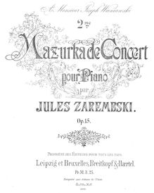 Partition complète, Mazurka de Concert No.2, Op.15, G sharp minor