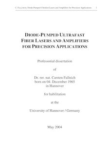 Diode-pumped ultrafast fiber lasers and amplifiers for precision applications [Elektronische Ressource] / Carsten Fallnich