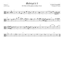 Partition ténor viole de gambe 1, alto clef, Madrigali A Cinque Voci. Quatro Libro par Carlo Gesualdo