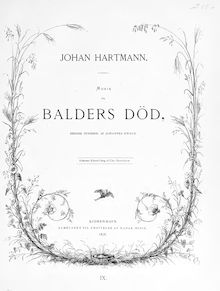 Partition complète, Balders død, Heroisk syngespil, Hartmann, Johann Ernst