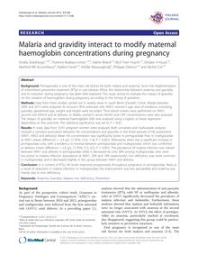 Malaria and gravidity interact to modify maternal haemoglobin concentrations during pregnancy