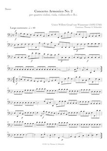 Partition Basses, Concerto armonico No.2 en B-flat major, Bb major