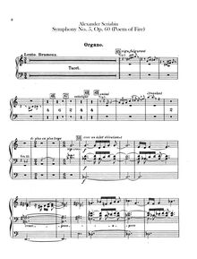 Partition orgue, Prometheus, Le Poème du Feu, Op.60, Scriabin, Aleksandr