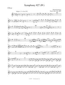 Partition hautbois, Symphony No.27, B-flat major, Rondeau, Michel par Michel Rondeau
