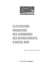 La situation financière des communes des départements d'outre-mer