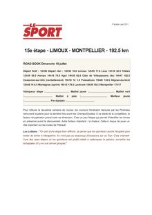 15e étape - LIMOUX - MONTPELLIER - 192.5 km