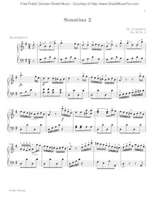 Partition Sonatina No.2, 6 sonates Op.36, Clementi, Muzio