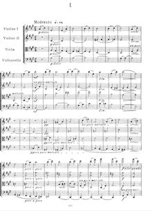 Partition complète, corde quatuor No.1 en A Major, On a Theme of Beethoven