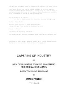 Captains of Industry - or, Men of Business Who Did Something Besides Making Money