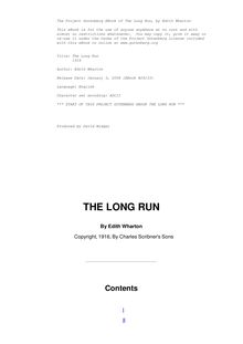 The Long Run - 1916