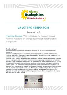 2018 - Lettre Hebdomadaire de Françoise Coutant n°1