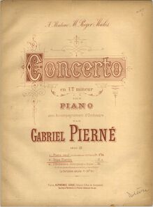 Partition couverture couleur, Piano Concerto en C minor, Op.12, Pierné, Gabriel
